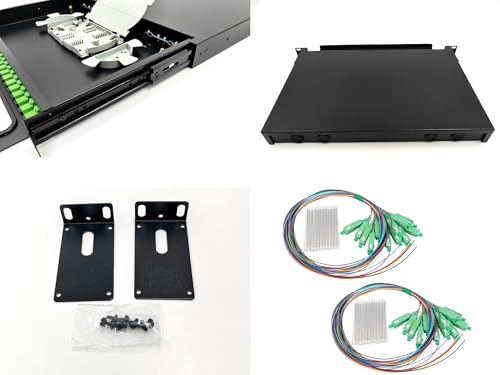 Duogalia SC-APC Simplex Singlemode 24 Port Rack Mount Enclosure Box with Fiber Splice Tray (Drawer Type Design, Includes 1.2 Meter Pigtail and 24pcs Coupler) by Duogalia - Used condition - Image 5