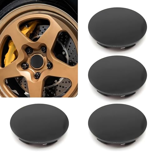 Eratus 4 PCS Wheel Center Caps, Moisture-Proof Rust-Proof Protective Cover, Snap-in Anti-Shedding Plastic Hub Caps with Steel Ring Structure, Universal for Most Cars Trucks (Black)