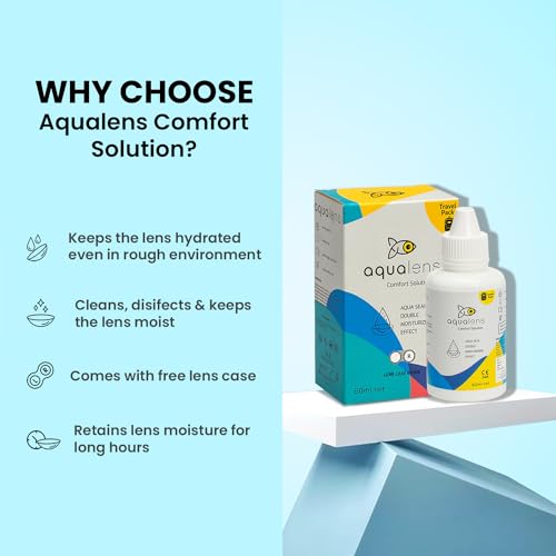 Image of Aqualens Comfort Contact Lens Solution 60ML - Pack of 1 (Lens Cases Free)