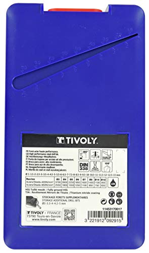 Tivoly 11453070017 Full Ground HSS Drill Bit Cylindrical Series Short, 1 - 13 x 0.5, Pack of 25 Pieces, 1-13 x 0.5 - Image 3
