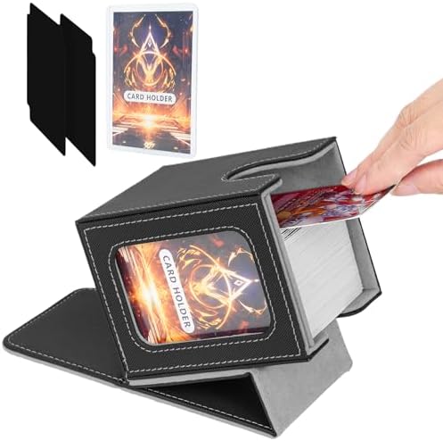 Magic Deck Box mit MTG Commander Display,yugioh deckbox für 100+ Karten,Magnetisch Sammelkarten-Aufbewahrungsboxen mit 2 Trennwänden und 1 Toploader passend für TCG CCG Magic Cards