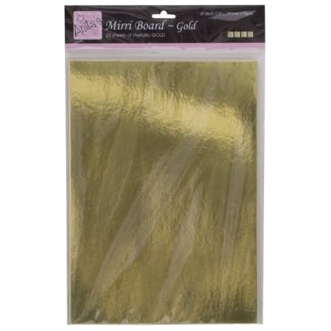 Anitas A4 250 GSM Mirri Board, Pack of 20, Gold Cover