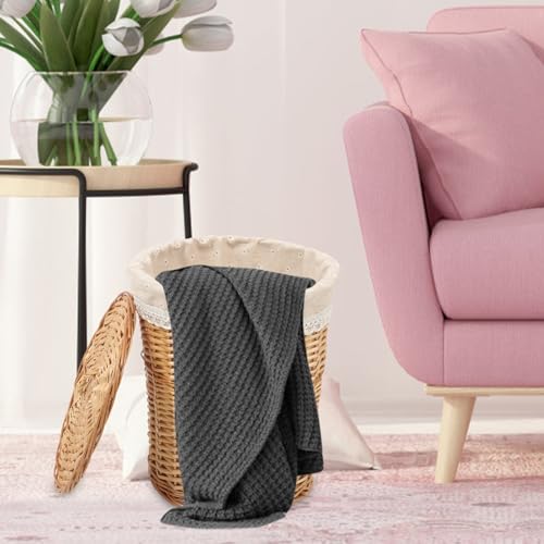 Panier à linge avec couvercle en osier pour linge hôtel - 6
