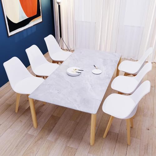 JIJIAN Pack de 6 Sillas de Comedor, Sillas de Cocina, Silla Tapizada, Silla de Salón, Respaldo de Tela y Patas de Metal, Caqui