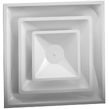 HVAC Premium Drop Ceiling HVAC Supply Grille - for T-Bar Lay-in - 2 Coned - 24" x 24" - for 12" Vent Connection