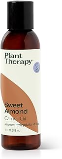 Plant Therapy Sweet Almond Oil 4 oz – 100% Pure, Cold Pressed Almond Oil, Massage & Aromatherapy Carrier Oil, Unscented Body Oil, Made in USA