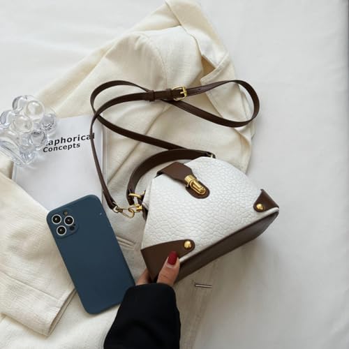 Crossbody Bag Korean Style Fashion Retro Handbag Single Shoulder Pebbled Round Bag For Women4