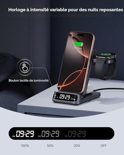 Station Chargeur sans Fil iPhone 17, 16, 15 et Apple Watch Ultra 3 - 4