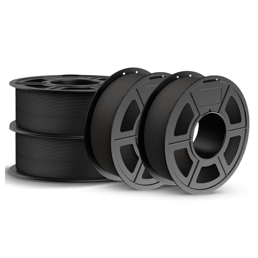 JAYO Matte PLA Filament 1.75mm 4.4KG Bundle, PLA Matte 3D Printer Filament, Dimensional Accuracy +/- 0.02 mm, 4 Pack 1.1kg Spool (Black*4)