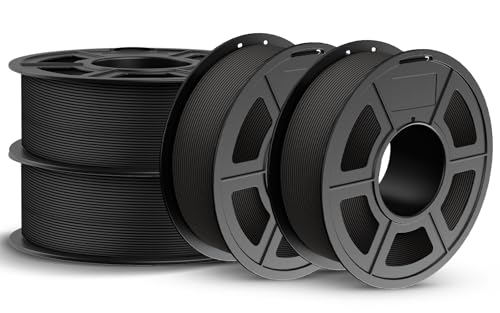 Image of JAYO Matte PLA 3D Printer Filament 1.75mm Bundle, 4 Pack 1.1kg Spools (4.4kg Total), Matte Surface Conceals Layer Lines, Dimensional Accuracy ±0.02mm (Black)