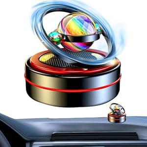 1PC Solar Rotating Aromatherapy Rotating Car Diffuser Dashboard Ornaments with 6 Aroma Tablet Solar Car Air Freshener Auto Spin Car Air Purifier for Car Vehicle Home Office Women Men Gift Black.