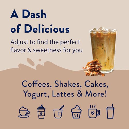 Jordan's Skinny Mixes Sugar Free Coffee Syrup, Butter Toffee Coffee Flavoring Syrup, Zero Calorie Drink Mix, Lattes, Baking, Protein Shake or Cocktail, Dairy & Gluten Free, Kosher, 25.4 Fl Oz