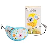 Plinrise Pure Cotton Amblyopia Eye Patch For Glasses,Treat Lazy Eye,Amblyopia And Strabismus,Eye Patch For Children,Regular Size(Blue Floral)