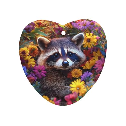 Raccoon Flower Car Air Freshener Hanging Aromatherapy Tablets for Car Accessories Love form