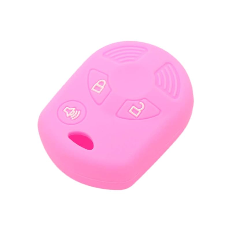 SEGADEN Capa protetora de silicone rosa para chave com controle remoto Ford de 3 botões CV2705