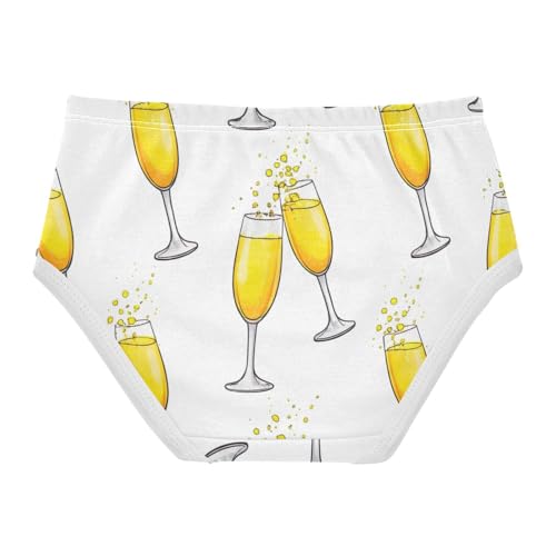 Girls Underwear Toddler 2t Cotton Panties for Girl Durable Underpants Briefs Champagne Yellow Wine2