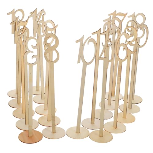 NAMOARLY Country Wedding Table Numbers 20 Pack Wood Table Sign Holders Elegant Design for Rustic Wedding Dec