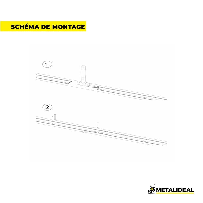 Metalideal - Rail de Portail Coulissant à Visser - Longueur 3 Mètres - Gorge Ronde Ø 16 mm - Rail de Guidage au Sol en Acier Électro-Zingué pour Roulette et Galet - Charge Max 1200kg