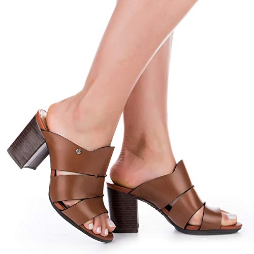 Tamanco Tanara Salto Bloco Oliva