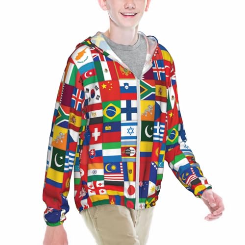 Girls Boys Golf Jacket Sun Protection Jacket Zipper Hooded Cooling Shirt