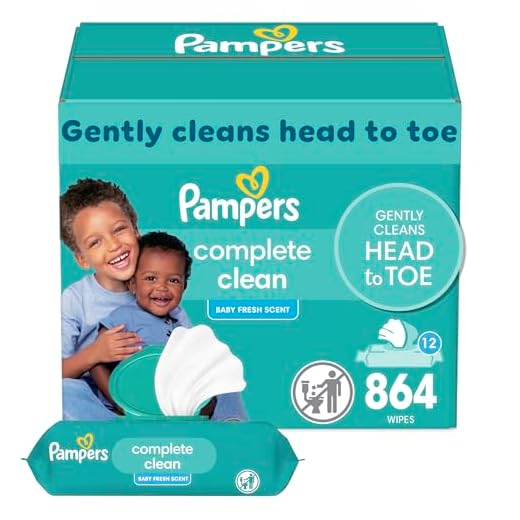 Pampers Baby Clean Wipes, Baby Fresh Scented, 12 Flip-Top Packs (864 Wipes Total)