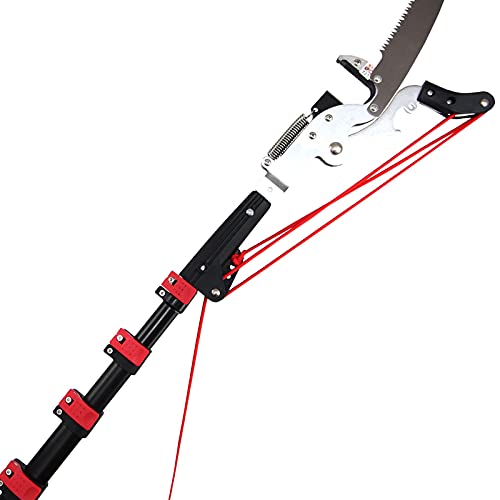 HGJDKSJ Scie à Élaguer, Scie à Élaguer Téléscopique, avec Manche Télescopique Longueur Maximale 7.2m avec Fourreau Plastique pour la Lame, pour Élagage Couper Feuilles Branches,3.6m/12FT