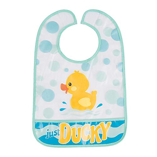 Fun Express - Rubber Ducky Baby Bib for Birthday - Apparel Accessories - Apparel - Misc Apparel - Birthday - 1 Piece Blue