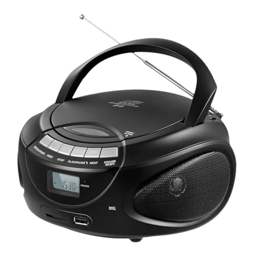 Fangxuee Reproductor de CD y Casete Multifuncional con Bluetooth, Radio Am/FM, Reproductor de CD Portátil, Reproductor de Música Estéreo MP3 para Estudiantes (UE)