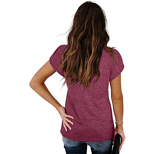 Babyhealthy Women'S Tops Sexy V Neck Petal Sleeve T Shirts Short Sleeve Summer Casual Shirts thumb #2