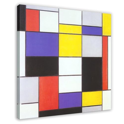 Affiches sur toile de lin Piet Mondrian Composition A impression haute définition 61 cm