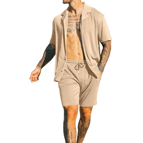 Survêtement homme short et t-shirt boutonné uni idéal pour vos séances de running