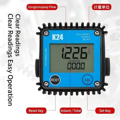 Caudalímetro digital G1/4 G1/2 medidor de flujo de agua de aceite | Pantalla LCD; Medición de microflujo; 0,2 – 10 L/min; carcasa PPS; para combustible aceite hidráulico gasolina