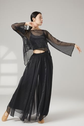 Jupe fluide en chiffon Angcoco avec couche superposée légère et ample