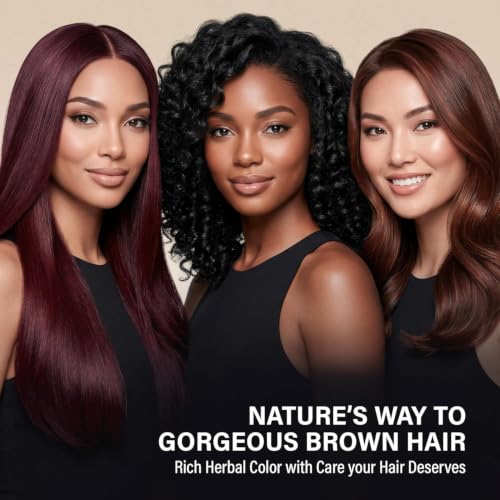 Image of Color Mate Natural Henna Hair Color Powder Brown | No Ammonia Hair Colour | Long Lasting Natural Color | Soft, Smooth & Shiny Hair | 8 Minute Application | 10g | Pack of 10