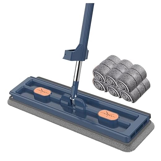 Large Flat Mop 360° Rotating Adjustable Dust Mop Microfiber Mop For Wet And Dry Use Stainless Steel Long Handle Cleaning Mop With 6 Microfiber Pads (Color : A)