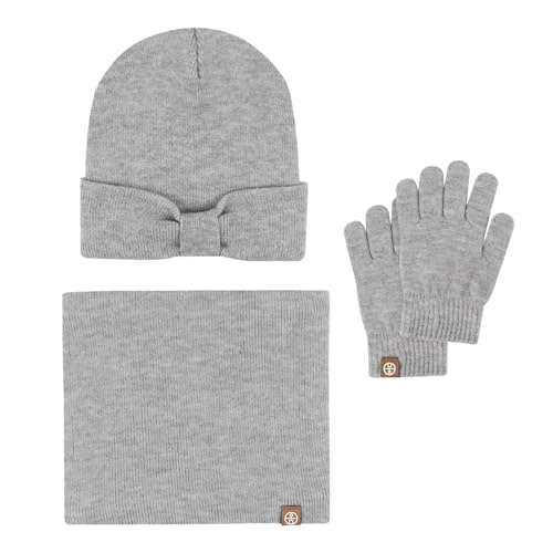 Conjunto de invierno para niño de 0 a 5 años con gorro de nudo y bufanda