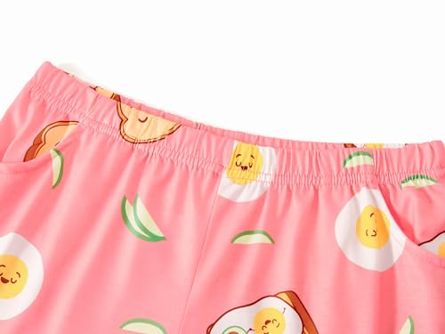 Beezizac Little & Big Girls Pajamas Neon Tie Dye 2-Piece Short Sleeve Summer Outfit Soft Cute Kids PJ Set Size 6-18 - Image 6