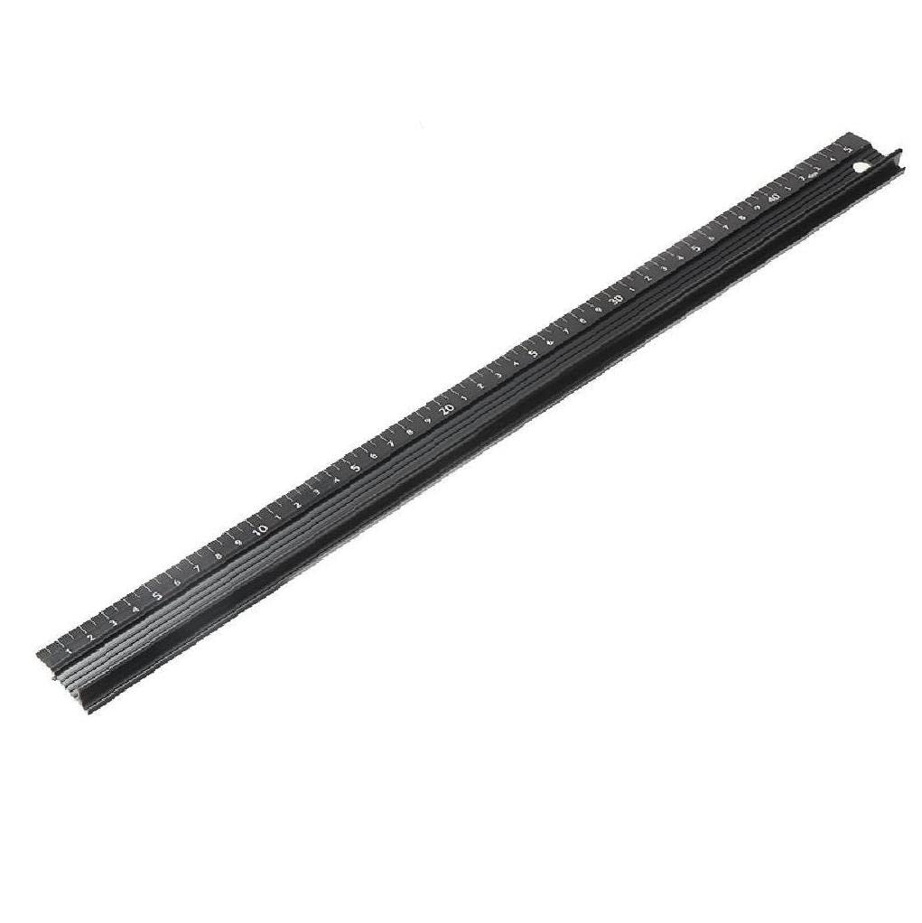 Froiny Black 1Pc 45Cm Aluminum Alloy Ruler Student Printing Scale Ruler Millimeters Scale Safety Cutting Marking For School Art Craft