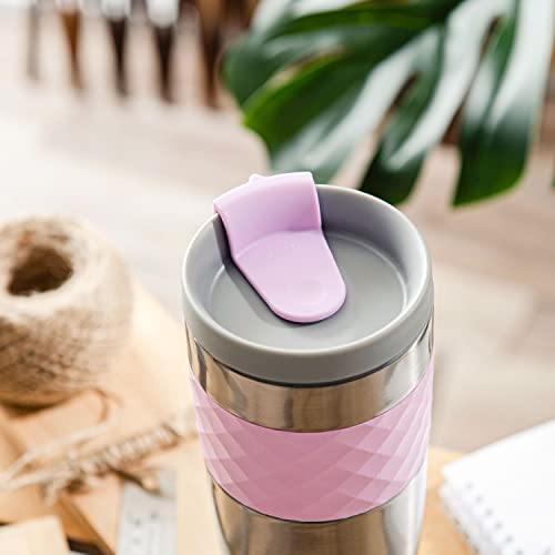 Zak Designs Aberdeen Vacuum Insulated 18/8 Stainless Steel Travel Tumbler With Leak-Proof Click Lid And Silicone Wrap, Fits In Car Cup Holders (Non-Bpa, 24 Oz, Lilac) #TOP1