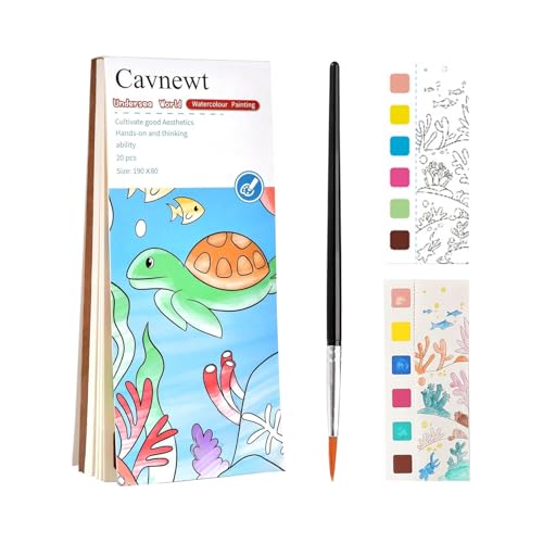 Libro Di Acquerelli Per Bambini - Set di Colori per Bambini con Libri da Colorare | Set Di Disegno Per Principesse Con Segnalibri Animali E Album Per Ragazze Principianti