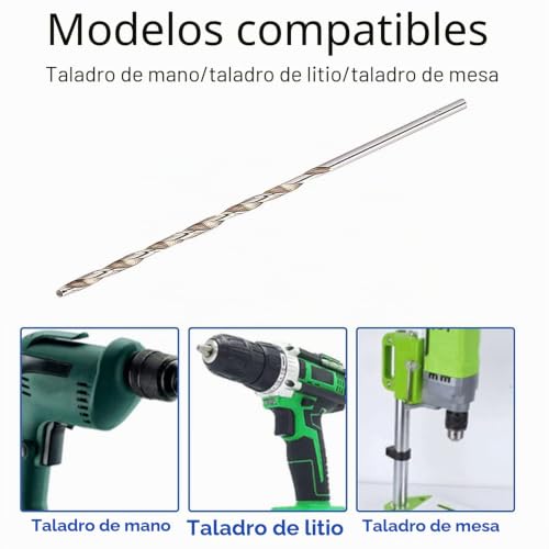 Miniatura 5 de Broca Extra Larga Hss De 8 Mm X 200 Mm Vástago Recto Walfront