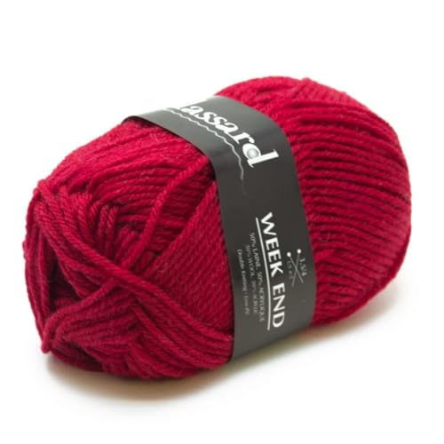 Plassard Laine à Tricoter Week End 1255 Rouge 50% Laine