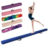 GYMAX Schwebebalken 240 cm, klappbarer Gymnastikbalken mit rutschfestem Boden, Kiefernholzrahme &...