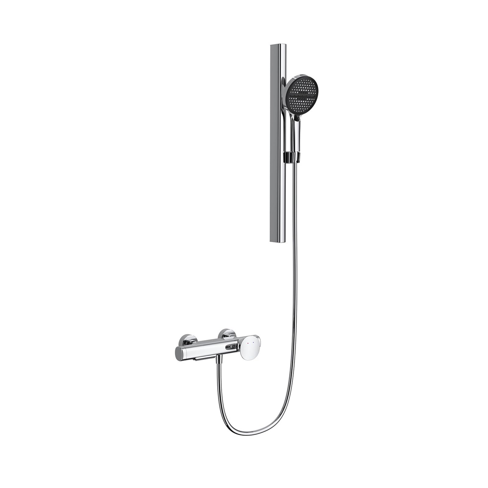 Mitigeur de douche mural en T réglable en hauteur à installation facile pour baignoire