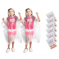 Homljie Family Pack Disposable Rain Ponchos: Waterproof, Reusable, Lightweight for Adults & Kids