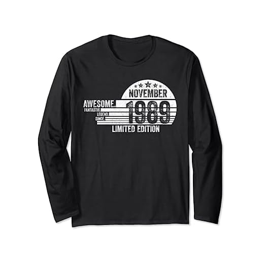 Regalo De Cumpleaños, Impresionante Desde Noviembre 1989 Manga Larga