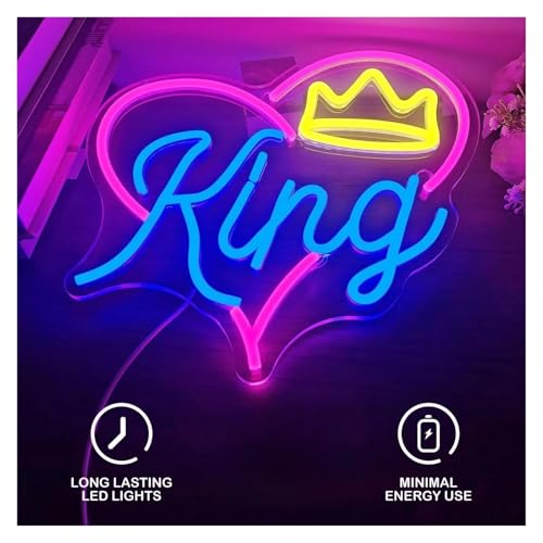 Néon LED Roi avec interrupteur USB et luminosité variable pour mur - 4