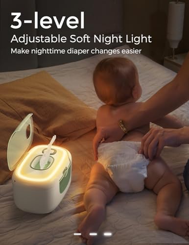 image for Momcozy New Baby Wipe Warmer, 100pcs Larger Capacity Wipe Dispenser, 1