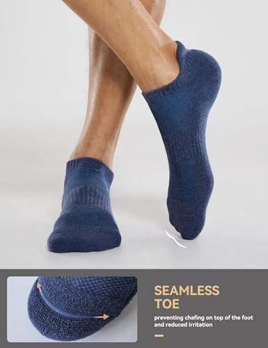 Image of CS CELERSPORT 6 Pairs Ankle Athletic Running Socks Low Cut Sports Tab Socks for Men and Women