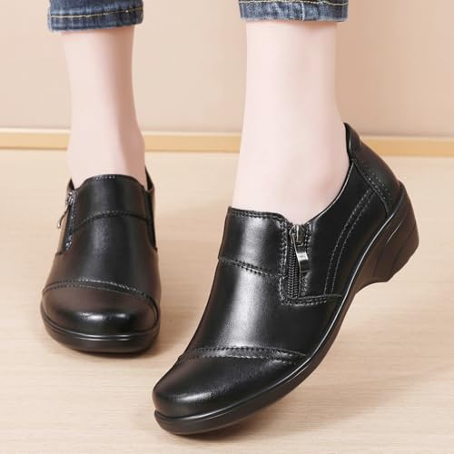 Image of QAE Loafers for Women Comfortable Loafers Slip-Ons Dress Shoes for Women Business Casual Work Office Shoes Women's Orthopedic Walking Shoes